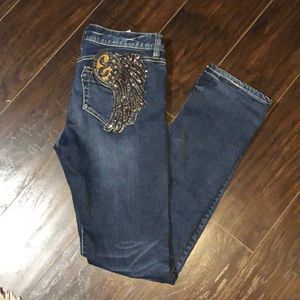 Parasuco low rise, straight leg, angel wing jeans
